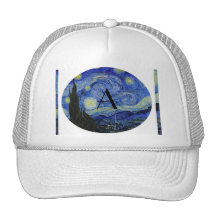 Starry night monogram trucker hat