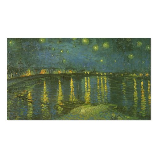 Starry Night Over Rhone by Vincent van Gogh Business Card Template (back side)