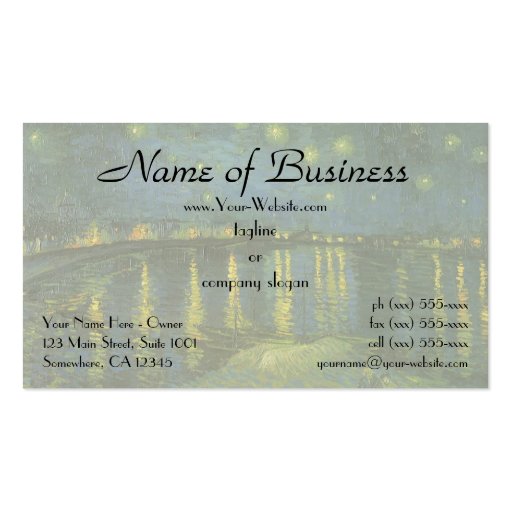 Starry Night Over Rhone by Vincent van Gogh Business Card Template