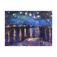 Starry night over the Rhone by Van Gogh Canvas Print