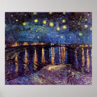 Starry night over the Rhone by Van Gogh Poster