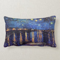 Starry Night over the Rhone, by Vincent van Gogh. Pillow