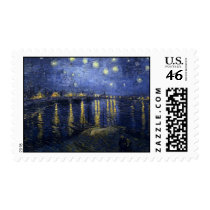 Starry Night Over the Rhone Postage Stamp stamps