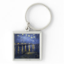Starry Night Over the Rhone - Van Gogh (1888) Keychain
