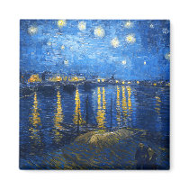 Starry Night Over the Rhone, Van Gogh Fridge Magnet