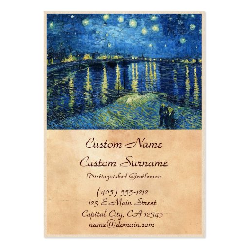 Starry Night over the Rhone Vincent van Gogh Business Card Template (front side)