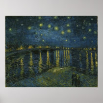 Starry Night over the Rhone, Vincent van Gogh Poster