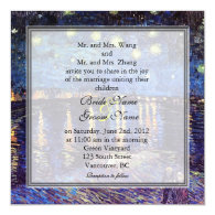 Starry Night over the Rhone, wedding Personalized Announcement
