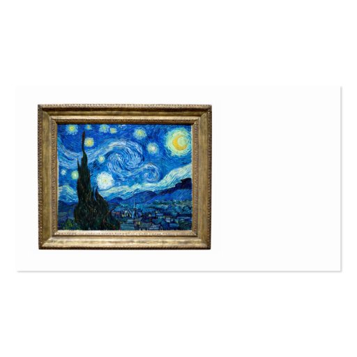 Starry Night Painting By Painter Vincent Van Gogh Business Card (back side)