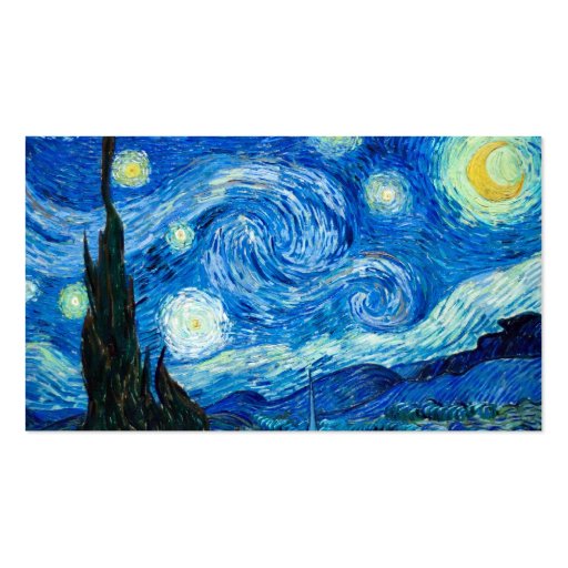 Starry Night Painting By Painter Vincent Van Gogh Business Card (front side)