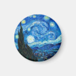 Starry Night Painting By Painter Vincent Van Gogh Fridge Magnet