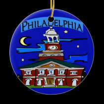Starry Night Philadelphia Moon ornaments