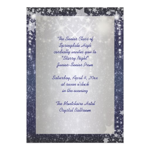 Starry Night Prom Invitations