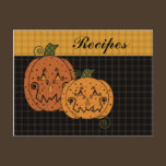 Starry Night Pumpkins Recipe Card postcards