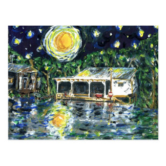 Starry Night River Camp Postcard