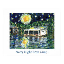 Starry Night River Camp posters by figstreetstudio Starry Night River Camp posters
