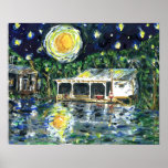 Starry Night River Camp Posters