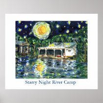 Starry Night River Camp posters