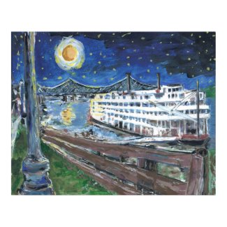 Starry Night Riverboat print