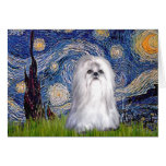 Starry Night - Shih Tzu (white) Card