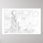 Starry Night Sketch-Poster by jlp