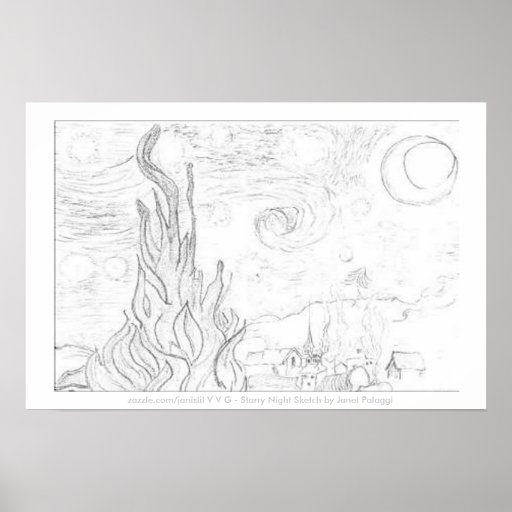 Starry Night Sketch-Poster by jlp