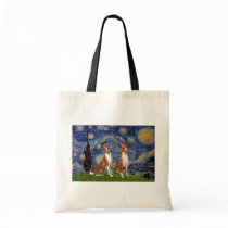 Starry Night - two Basenji's Bag