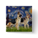 Starry Night - Two German Shepherds Pinback Buttons