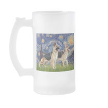 Starry Night - Two German Shepherds Coffee Mug