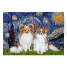 Starry Night - Two Papillons Card
