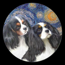 Starry Night - Two Tri Cavaliers stickers