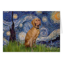 Starry Night - -Viszla 2 Greeting Card
