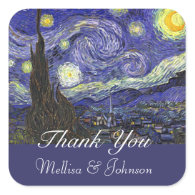 Starry Night wedding favor thank you Stickers