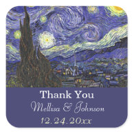 Starry Night  wedding favor thank you stickers Sticker