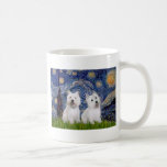 Starry Night - Westies (two) Mug