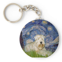 Starry Night - Wheaten Terrier 1 Key Chains