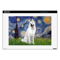 Starry Night - White German Shepherd Skin For 15" Laptop