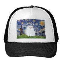 Starry Night - White Persian kitten Mesh Hats