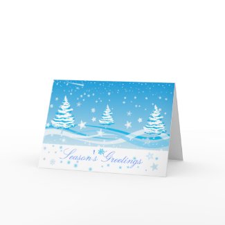 Starry Night Winter Holiday Greetings card