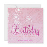 Starry Pink Party Birthday Invitation