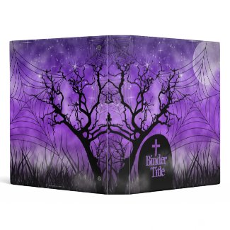 Starry Purple Ghoulish Goth Web Album Binder binder