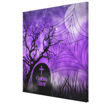 Starry Purple Goth Web Custom Wrapped Canvas Gallery Wrap Canvas
