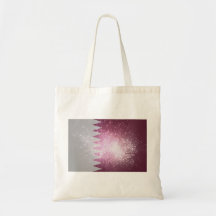 Starry Qatar Flag Tote Bags