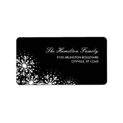 Starry Snowflakes Holiday Address Label