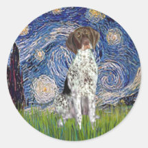 Starry State - German Short Haired Pointer Round Sticker
