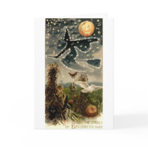 Starry Witch on Broomstick cards by vintagehalloween Starry Witch on Broomstick cards
