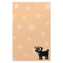 Stars and Black Pug Stationery