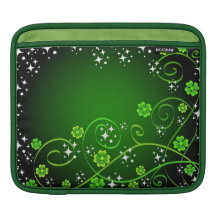 Stars and green clovers iPad sleeve