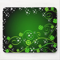 Stars and green clovers mousepads