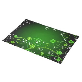 Stars and green clovers placemats